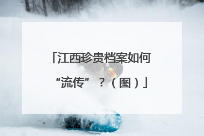 江西珍贵档案如何“流传”？（图）