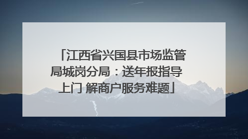 江西省兴国县市场监管局城岗分局：送年报指导上门 解商户服务难题