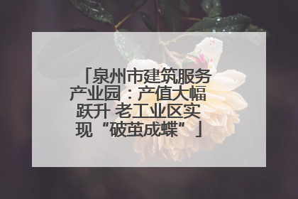 泉州市建筑服务产业园：产值大幅跃升 老工业区实现“破茧成蝶”