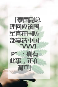 泰国副总理回应该国军官在国防部宴请中国“VVVIP”：确有此事，正在调查