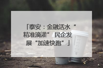 泰安：金融活水“精准滴灌” 民企发展“加速快跑”