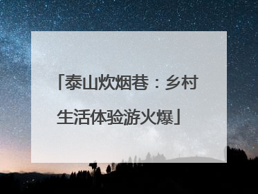 泰山炊烟巷：乡村生活体验游火爆