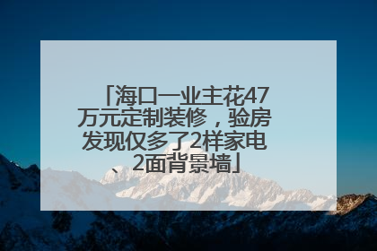 海口一业主花47万元定制装修，验房发现仅多了2样家电、2面背景墙