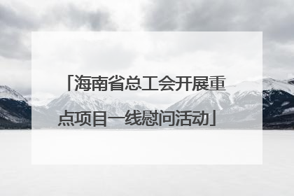 海南省总工会开展重点项目一线慰问活动