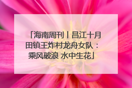 海南周刊丨昌江十月田镇王炸村龙舟女队：乘风破浪 水中生花