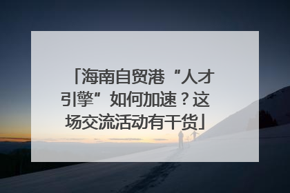 海南自贸港“人才引擎”如何加速？这场交流活动有干货