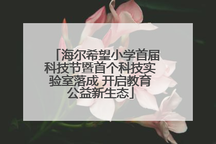 海尔希望小学首届科技节暨首个科技实验室落成 开启教育公益新生态