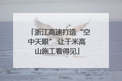 浙江高速打造“空中天眼” 让千米高山施工看得见