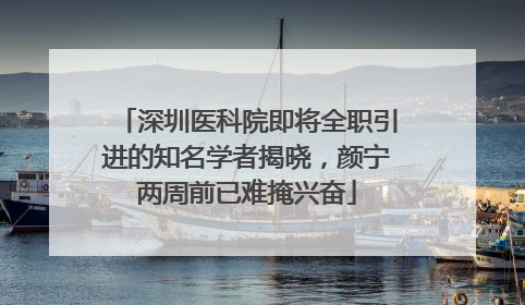 深圳医科院即将全职引进的知名学者揭晓，颜宁两周前已难掩兴奋