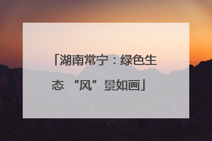 湖南常宁：绿色生态 “风”景如画