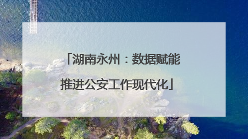 湖南永州：数据赋能推进公安工作现代化