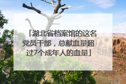 湖北省档案馆的这名党员干部，总献血量超过7个成年人的血量