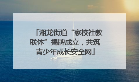 湘龙街道“家校社教联体”揭牌成立，共筑青少年成长安全网