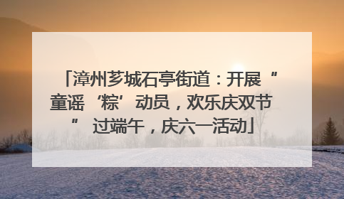 漳州芗城石亭街道：开展“童谣‘粽’动员，欢乐庆双节” 过端午，庆六一活动