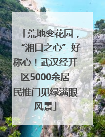 荒地变花园，“湘口之心”好称心！武汉经开区5000余居民推门见绿满眼风景