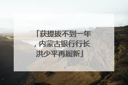 获提拔不到一年，内蒙古银行行长洪少平再履新