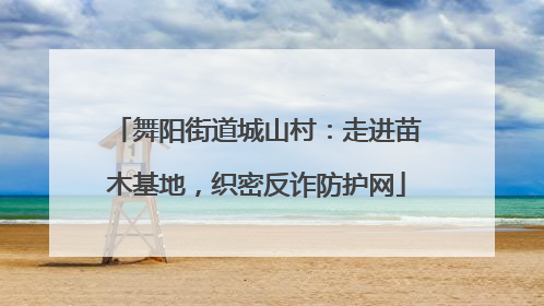 舞阳街道城山村：走进苗木基地，织密反诈防护网