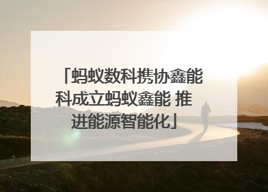 蚂蚁数科携协鑫能科成立蚂蚁鑫能 推进能源智能化