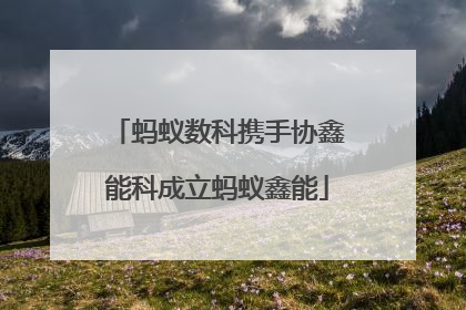 蚂蚁数科携手协鑫能科成立蚂蚁鑫能