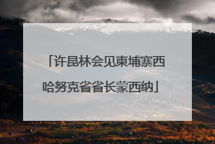 许昆林会见柬埔寨西哈努克省省长蒙西纳