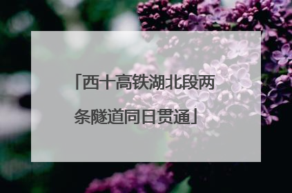西十高铁湖北段两条隧道同日贯通