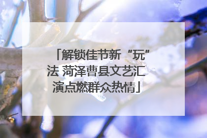 解锁佳节新“玩”法 菏泽曹县文艺汇演点燃群众热情