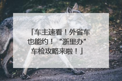 车主速看！外省车也能约！“浙里办”车检攻略来啦！