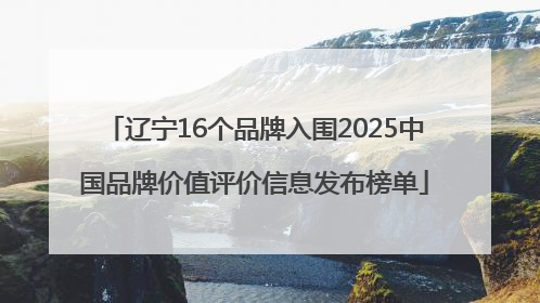 辽宁16个品牌入围2025中国品牌价值评价信息发布榜单