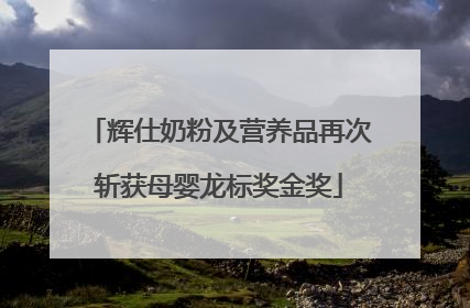 辉仕奶粉及营养品再次斩获母婴龙标奖金奖