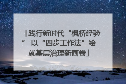 践行新时代“枫桥经验” 以“四步工作法”绘就基层治理新画卷