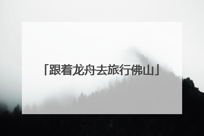 跟着龙舟去旅行佛山
