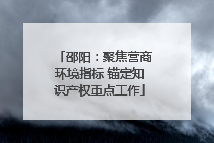 邵阳：聚焦营商环境指标 锚定知识产权重点工作