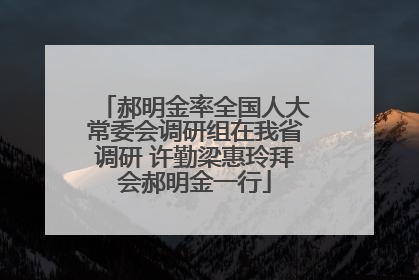 郝明金率全国人大常委会调研组在我省调研 许勤梁惠玲拜会郝明金一行