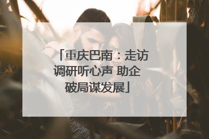 重庆巴南：走访调研听心声 助企破局谋发展