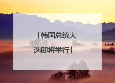 韩国总统大选即将举行
