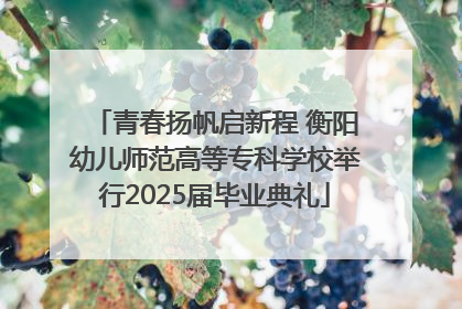 青春扬帆启新程 衡阳幼儿师范高等专科学校举行2025届毕业典礼