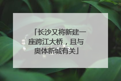 长沙又将新建一座跨江大桥，且与奥体新城有关