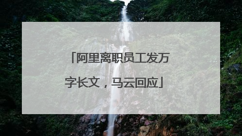 阿里离职员工发万字长文，马云回应