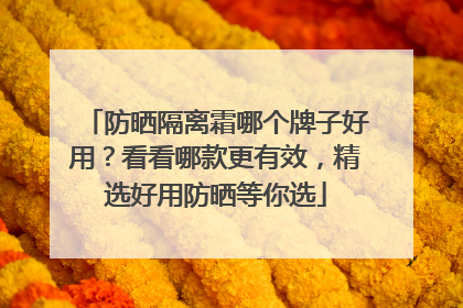 防晒隔离霜哪个牌子好用？看看哪款更有效，精选好用防晒等你选
