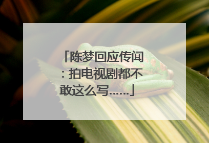 陈梦回应传闻：拍电视剧都不敢这么写……