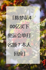 陈梦花400亿买下奥运会单打名额？本人回应