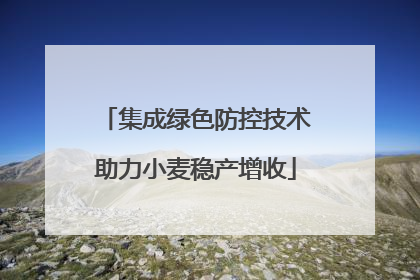 集成绿色防控技术助力小麦稳产增收