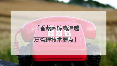 香菇菌棒高温越夏管理技术要点