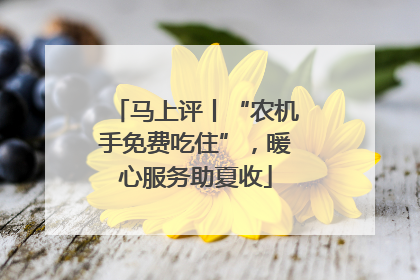 马上评丨“农机手免费吃住”，暖心服务助夏收