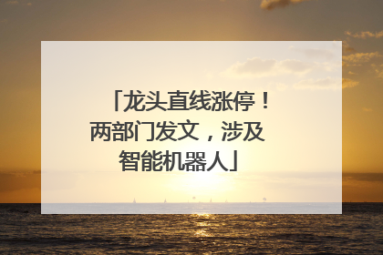 龙头直线涨停！两部门发文，涉及智能机器人