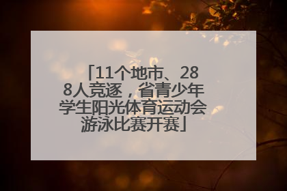 11个地市、288人竞逐，省青少年学生阳光体育运动会游泳比赛开赛
