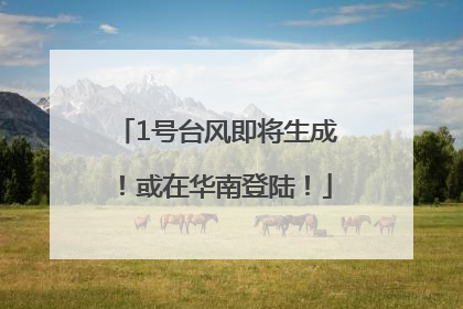 1号台风即将生成！或在华南登陆！