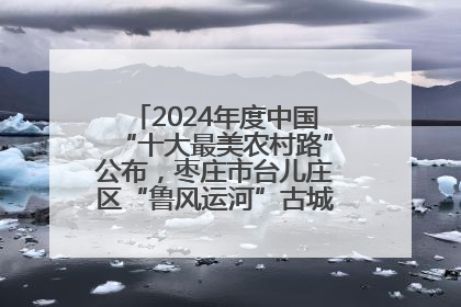 2024年度中国“十大最美农村路”公布，枣庄市台儿庄区“鲁风运河”古城文化廊道上榜！