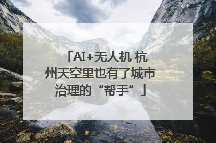 AI+无人机 杭州天空里也有了城市治理的“帮手”