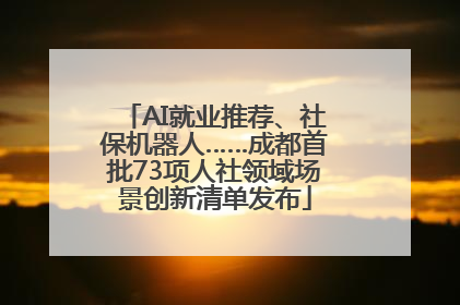 AI就业推荐、社保机器人……成都首批73项人社领域场景创新清单发布